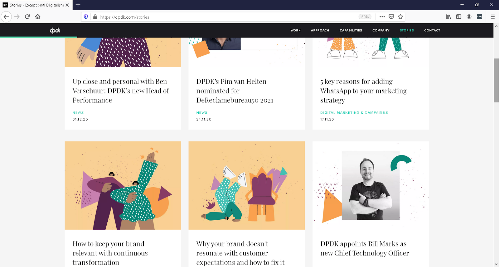 The DPDK website is shown with various pieces of content, such as articles, all of which had images from its inclusive design system.